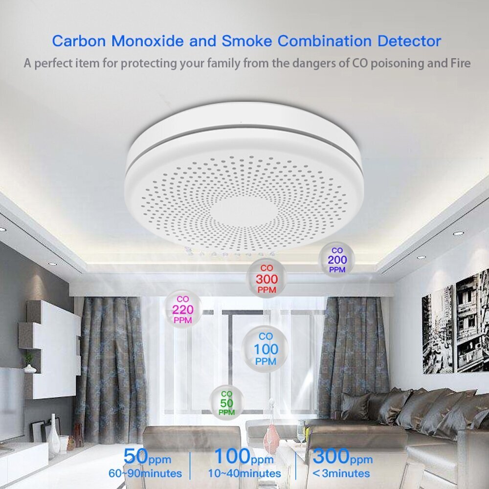 Nutikas suitsu- ja CO2 andur Feelspot FS-CSS01W hind ja info | Suitsuandurid, gaasiandurid | kaup24.ee