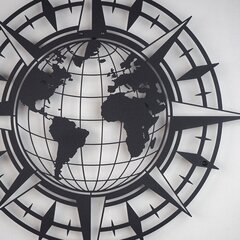Декорация на стену World Map In Compass, 1 шт. цена и информация | Детали интерьера | kaup24.ee