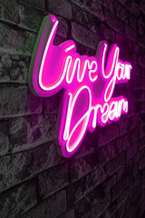 Dekoratiivne seinavalgusti Live Your Dream, 1 tk. hind ja info | Sisustuselemendid | kaup24.ee