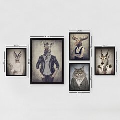 Репродукция из пяти частей Животные цена и информация | Картины, живопись | kaup24.ee
