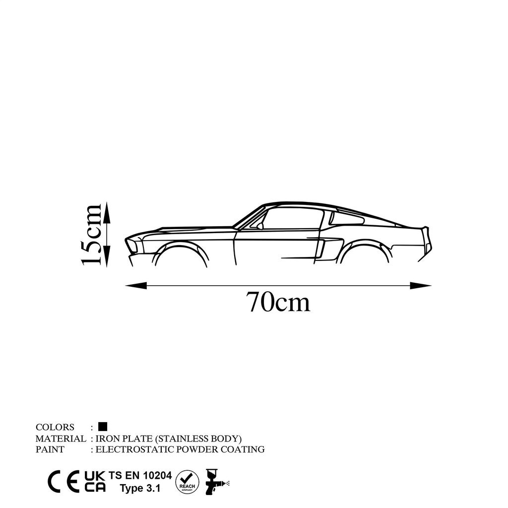 Seinakaunistus Ford Mustang Shelby 1967, 1 tk hind ja info | Sisustuselemendid | kaup24.ee