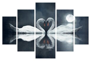 Репродукция из пяти частей Лебеди цена и информация | Картины, живопись | kaup24.ee