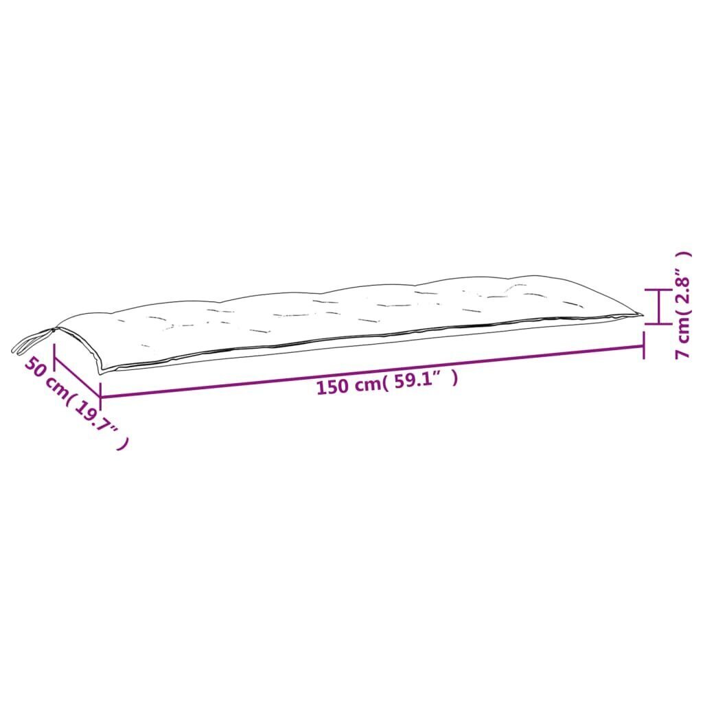 vidaXL aiapingi istmepadjad 2 tk, lehemuster, 150 x 50 x 7 cm, kangas цена и информация | Toolipadjad ja -katted | kaup24.ee