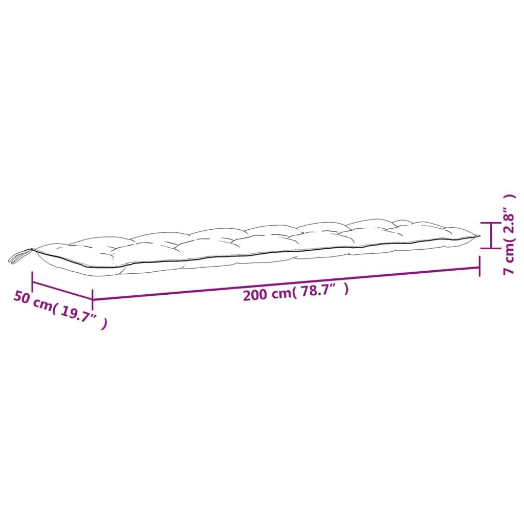 vidaXL aiapingi istmepadjad 2 tk, lehemuster, 200 x 50 x 7 cm, kangas hind ja info | Toolipadjad ja -katted | kaup24.ee