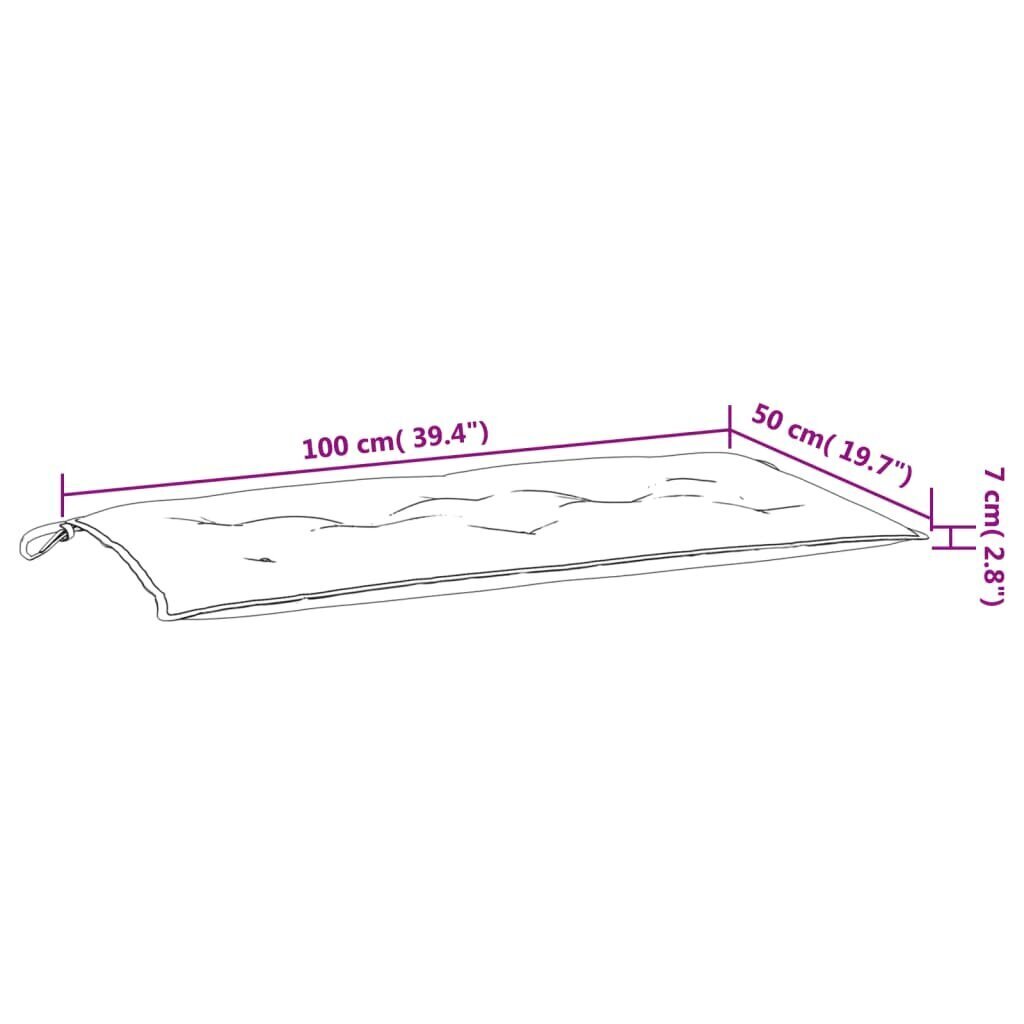 vidaXL aiapingi istmepadjad 2 tk, roosa, 100 x 50 x 7 cm, kangas цена и информация | Toolipadjad ja -katted | kaup24.ee