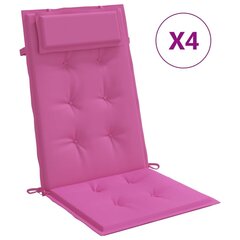 vidaXL kõrge seljatoega toolipadjad 4 tk, roosa, oxford kangas hind ja info | Toolipadjad ja -katted | kaup24.ee
