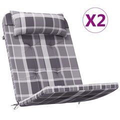 vidaXL Adirondack toolipadjad 2 tk, hall ruudumuster, oxford kangas hind ja info | Toolipadjad ja -katted | kaup24.ee