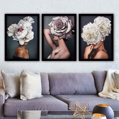 Kolmeosaline reproduktsioon Naised ja lilled 3SC159 цена и информация | Картины, живопись | kaup24.ee
