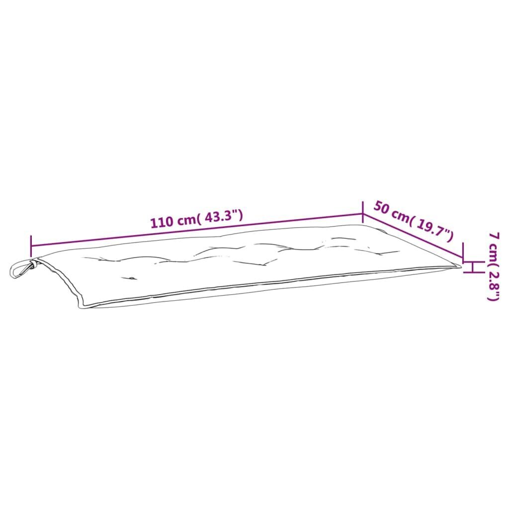 vidaXL aiapingi istmepadi, lehemuster, 110 x 50 x 7 cm, kangas hind ja info | Toolipadjad ja -katted | kaup24.ee