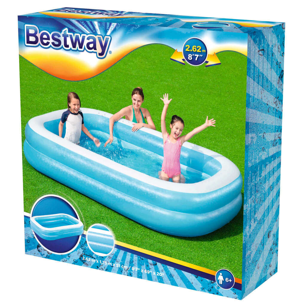 Bestway kandiline täispumbatav bassein 262x175x51cm sinine, valge цена и информация | Basseinid | kaup24.ee