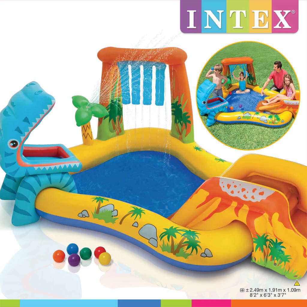 Intex täispumbatav bassein "Dinosaur Play Center" 249 x 191 x 109 cm цена и информация | Basseinid | kaup24.ee