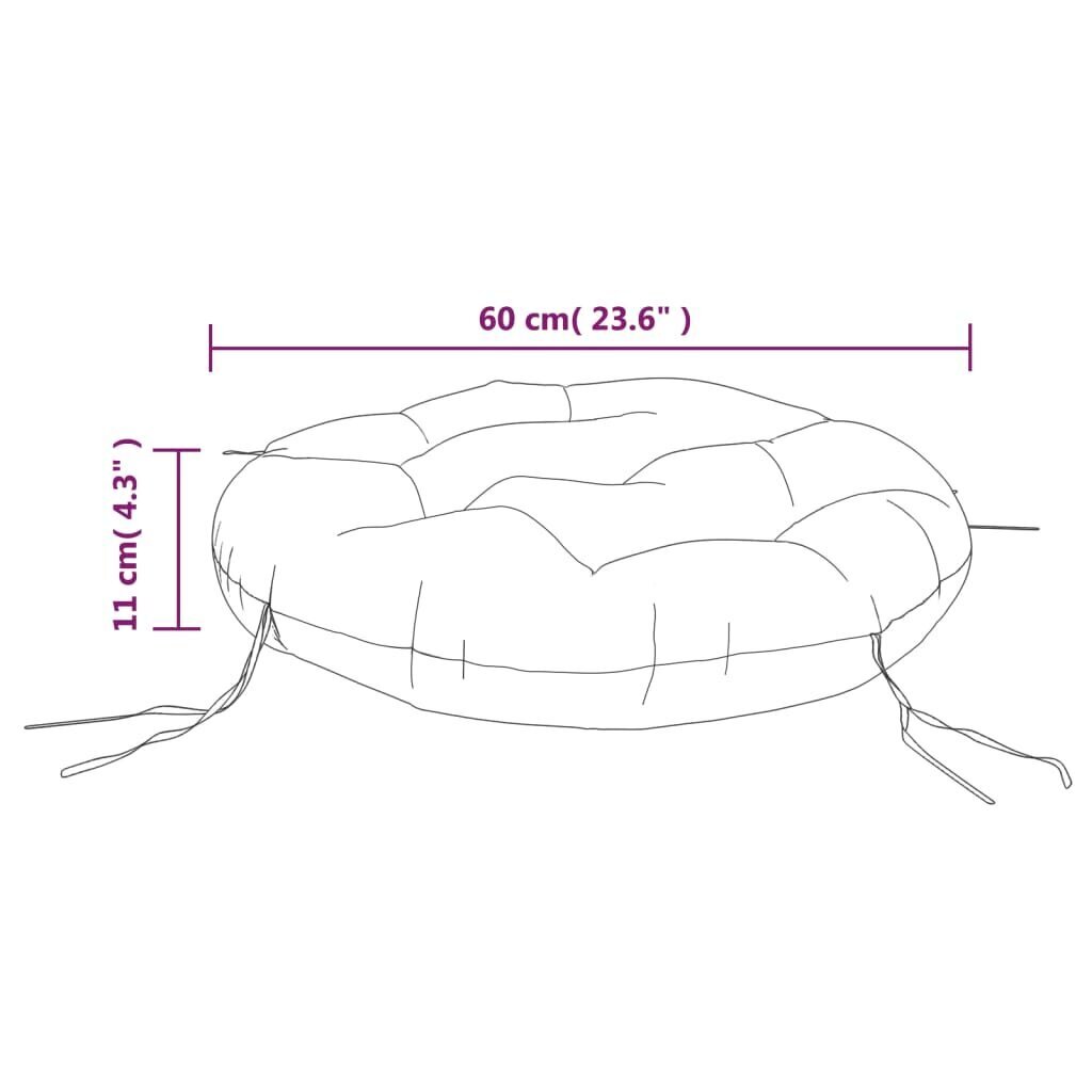 vidaXL ümmargune istmepadi, must, Ø60 x11 cm, oxford kangas цена и информация | Toolipadjad ja -katted | kaup24.ee