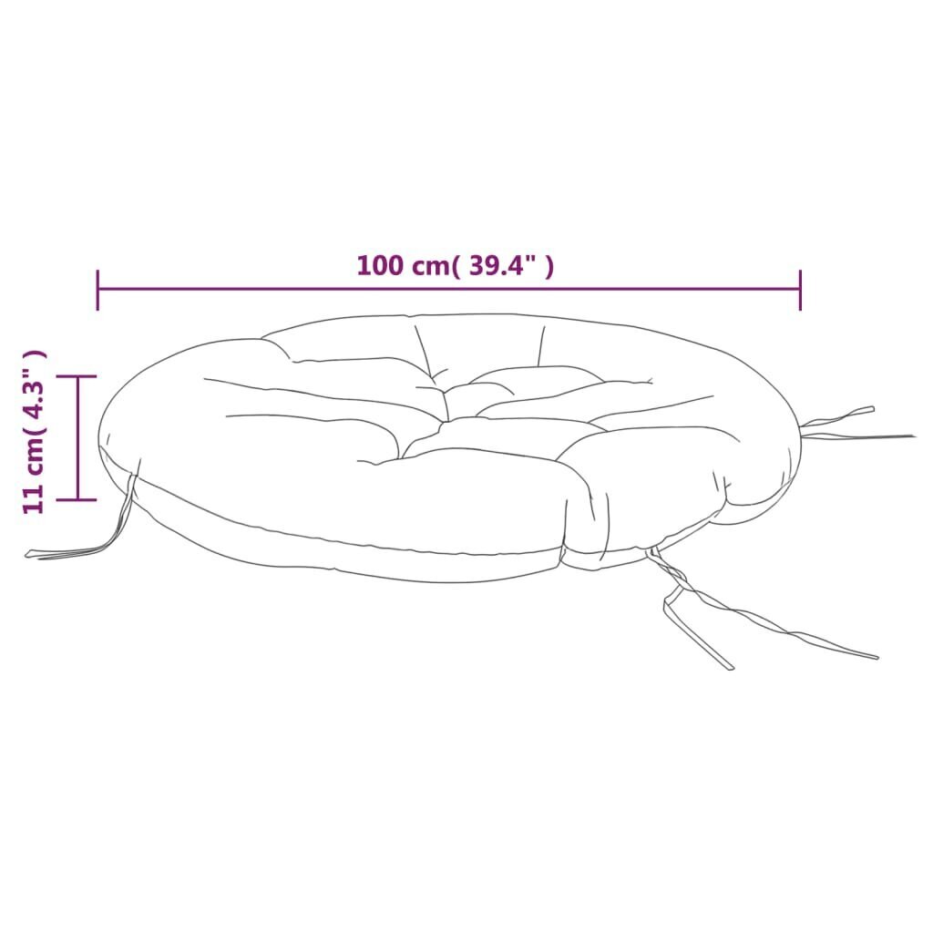 vidaXL ümmargune istmepadi, lehemuster, Ø100 x 11 cm, oxford kangas цена и информация | Toolipadjad ja -katted | kaup24.ee