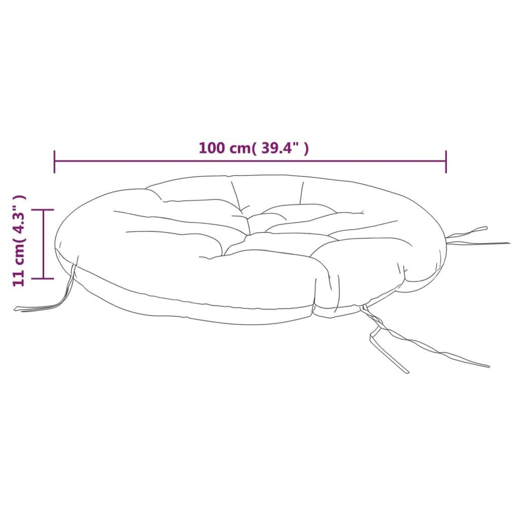 vidaXL ümmargune istmepadi, pruunikashall, Ø100 x 11 cm, oxford kangas hind ja info | Toolipadjad ja -katted | kaup24.ee