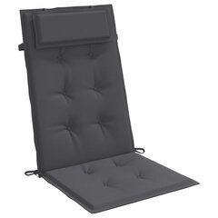 vidaXL kõrge seljatoega toolipadjad 2 tk, antratsiithall, kangas hind ja info | Toolipadjad ja -katted | kaup24.ee
