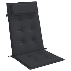 vidaXL kõrge seljatoega toolipadjad 6 tk, must, oxford kangas hind ja info | Toolipadjad ja -katted | kaup24.ee