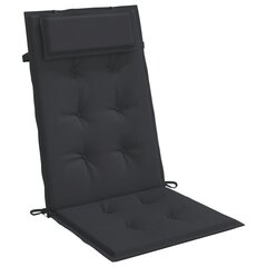 vidaXL kõrge seljatoega toolipadjad 2 tk, must, oxford kangas hind ja info | Toolipadjad ja -katted | kaup24.ee