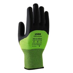 Защитные перчатки Uvex C500 Wet Plus, уровень порезов 5, салатовый/антрацит, размер 10 цена и информация | Рабочие перчатки | kaup24.ee