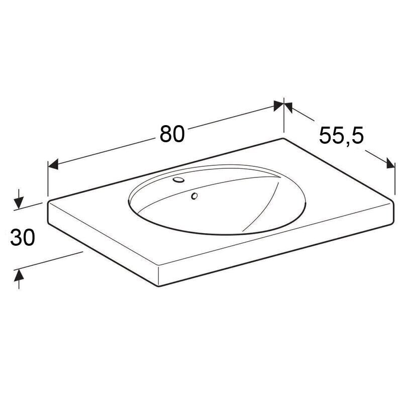 Valamu Vika Vario E, 80x55,5x3 cm цена и информация | Kraanikausid, valamud | kaup24.ee