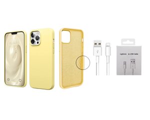 Jashinne Silicon case set 2in1: IP13P  желтый футляр и USB-кабель Lightning. цена и информация | Чехлы для телефонов | kaup24.ee