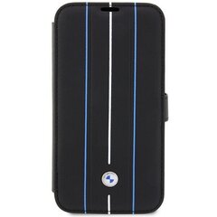 Etui BMW BMBKP14X22RVSK iPhone 14 Pro Max 6,7" czarny|black bookcase Leather Stamp Blue Lines цена и информация | Чехлы для телефонов | kaup24.ee