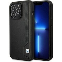 Etui BMW BMHCP14L22RBDK iPhone 14 Pro 6,1" czarny|black hardcase Leather Blue Dots цена и информация | Чехлы для телефонов | kaup24.ee