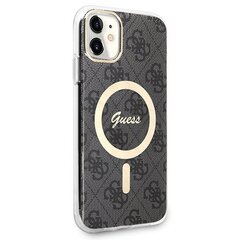 Zestaw Guess GUBPN61H4EACSK Case+Charger iPhone 11 6,1" czarny|black hard case 4G Print MagSafe цена и информация | Чехлы для телефонов | kaup24.ee