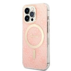 Zestaw Guess GUBPP13XH4EACSP Case+ Charger iPhone 13 Pro Max różowy|pink hard case 4G Print MagSafe цена и информация | Чехлы для телефонов | kaup24.ee