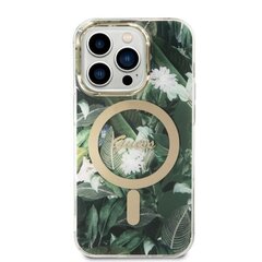 Zestaw Guess GUBPP14XHJEACSA Case+ Charger iPhone 14 Pro Max 6,7" zielony|green hard case Jungle MagSafe цена и информация | Чехлы для телефонов | kaup24.ee