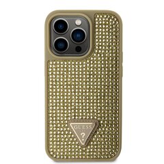 Guess Rhinestones Triangle Metal Logo Case for iPhone 14 Pro Gold цена и информация | Чехлы для телефонов | kaup24.ee