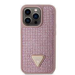 Guess Rhinestones Triangle Metal Logo Case for iPhone 14 Pro Pink цена и информация | Чехлы для телефонов | kaup24.ee