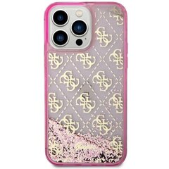 Guess GUHCP14LLC4PSGP iPhone 14 Pro 6.1" różowy|pink hardcase Liquid Glitter 4G Transculent цена и информация | Чехлы для телефонов | kaup24.ee