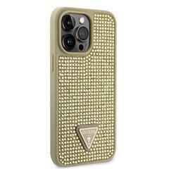 Guess Rhinestones Triangle Metal Logo Case for iPhone 14 Pro Max Gold цена и информация | Чехлы для телефонов | kaup24.ee