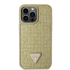 Guess Rhinestones Triangle Metal Logo Case for iPhone 14 Pro Max Gold цена и информация | Чехлы для телефонов | kaup24.ee