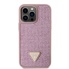 Guess Rhinestones Triangle Metal Logo Case for iPhone 14 Pro Max Pink цена и информация | Guess Телефоны и аксессуары | kaup24.ee