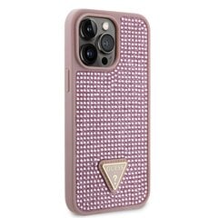 Guess Rhinestones Triangle Metal Logo Case for iPhone 14 Pro Max Pink цена и информация | Чехлы для телефонов | kaup24.ee
