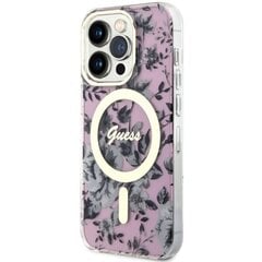 Guess GUHMP14LHCFWSP iPhone 14 Pro 6.1" różowy|pink hardcase Flower MagSafe цена и информация | Чехлы для телефонов | kaup24.ee
