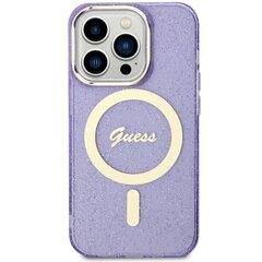 Guess GUHMP14LHCMCGU iPhone 14 Pro 6.1" purpurowy|purple hardcase Glitter Gold MagSafe цена и информация | Чехлы для телефонов | kaup24.ee