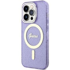 Guess GUHMP14LHCMCGU iPhone 14 Pro 6.1" purpurowy|purple hardcase Glitter Gold MagSafe цена и информация | Чехлы для телефонов | kaup24.ee