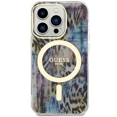 Guess GUHMP14LHLEOPWB iPhone 14 Pro 6.1" niebieski|blue hardcase Leopard MagSafe цена и информация | Чехлы для телефонов | kaup24.ee