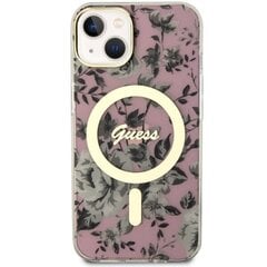 Guess GUHMP14MHCFWSP iPhone 14 Plus 6.7" różowy|pink hardcase Flower MagSafe цена и информация | Чехлы для телефонов | kaup24.ee