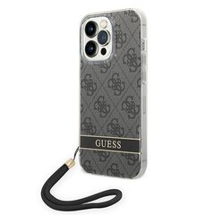 Guess GUOHCP14XH4STK iPhone 14 Pro Max 6,7" czarny|black hardcase 4G Print Strap цена и информация | Чехлы для телефонов | kaup24.ee