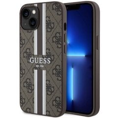 Guess GUHMP14MP4RPSW iPhone 14 Plus 6,7" brązowy|brown hardcase 4G Printed Stripes MagSafe цена и информация | Чехлы для телефонов | kaup24.ee