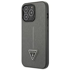 Guess GUHCP14XPSATLG iPhone 14 Pro Max 6,7" srebrny|silver hardcase SaffianoTriangle Logo цена и информация | Чехлы для телефонов | kaup24.ee