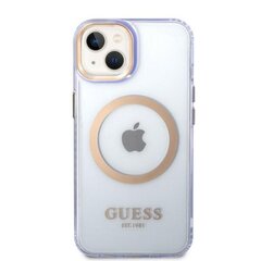 Guess GUHMP14SHTCMU iPhone 14 6,1" purpurowy|purple hard case Gold Outline Translucent MagSafe цена и информация | Чехлы для телефонов | kaup24.ee