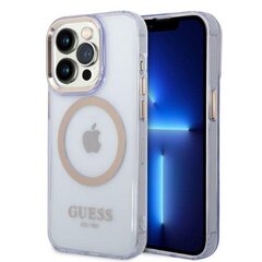 Guess GUHMP14LHTCMU iPhone 14 Pro 6.1" purpurowy|purple hard case Gold Outline Translucent MagSafe цена и информация | Чехлы для телефонов | kaup24.ee