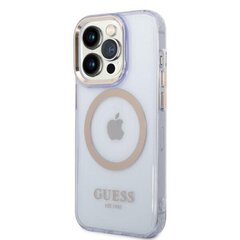 Guess GUHCP14XSLSMU iPhone 14 Pro Max 6,7" fioletowy|purple hard case Silicone Vintage Gold Logo цена и информация | Чехлы для телефонов | kaup24.ee