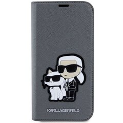 Karl Lagerfeld KLBKP14SSANKCPG iPhone 14 6.1" bookcase srebrny|silver Saffiano Karl & Choupette цена и информация | Чехлы для телефонов | kaup24.ee