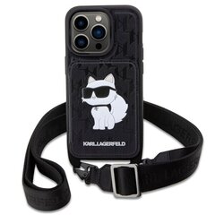 Karl Lagerfeld KLHCP14LCSAKHPCK iPhone 14 Pro 6.1" hardcase czarny|black Crossbody Saffiano Monogram Choupette цена и информация | Чехлы для телефонов | kaup24.ee