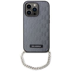 Karl Lagerfeld KLHCP14LSACKLHPG iPhone 14 Pro 6.1" srebrny|silver hardcase Saffiano Monogram Chain цена и информация | Чехлы для телефонов | kaup24.ee